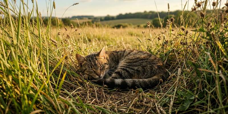 tabby cat sleeping in