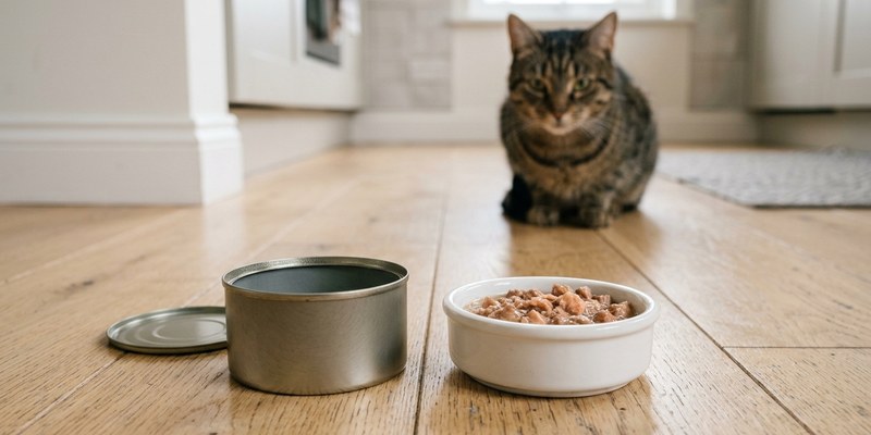 tabby cat waiting for