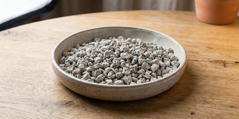 ceramic dish with pebbles