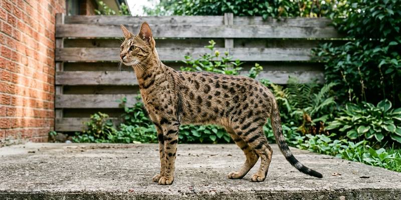 spotted cat standing on