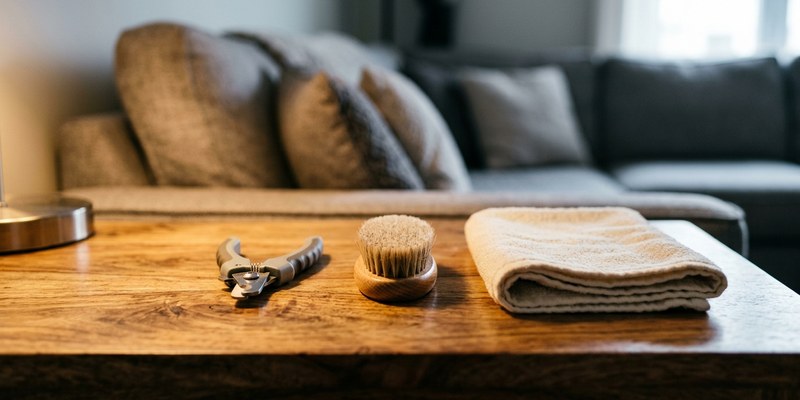 pet grooming tools on