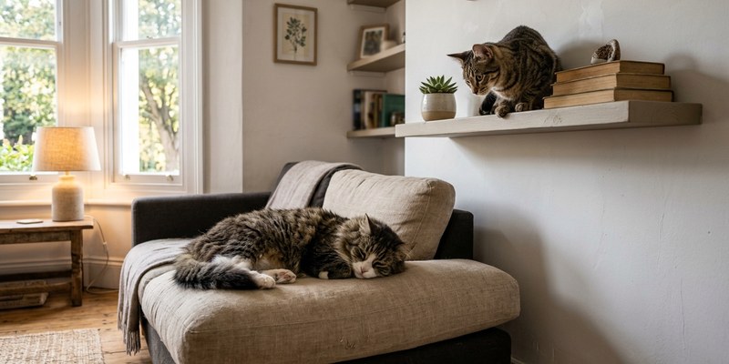 cat resting while watching