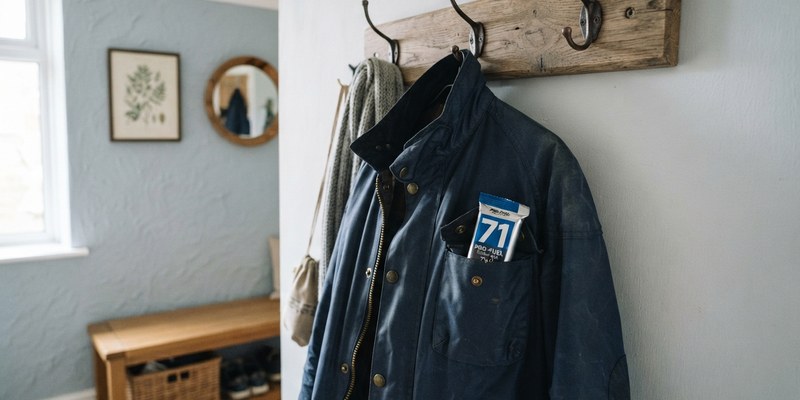 coat on hallway hook