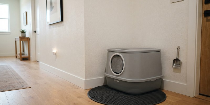 clean covered litter box